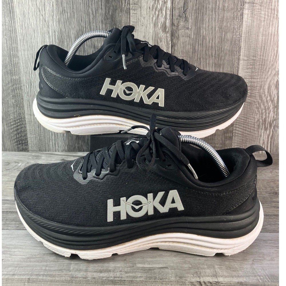 Hoka Gaviota 5 Mens 10D Black White Stability Running Shoes 1127929 BWHT